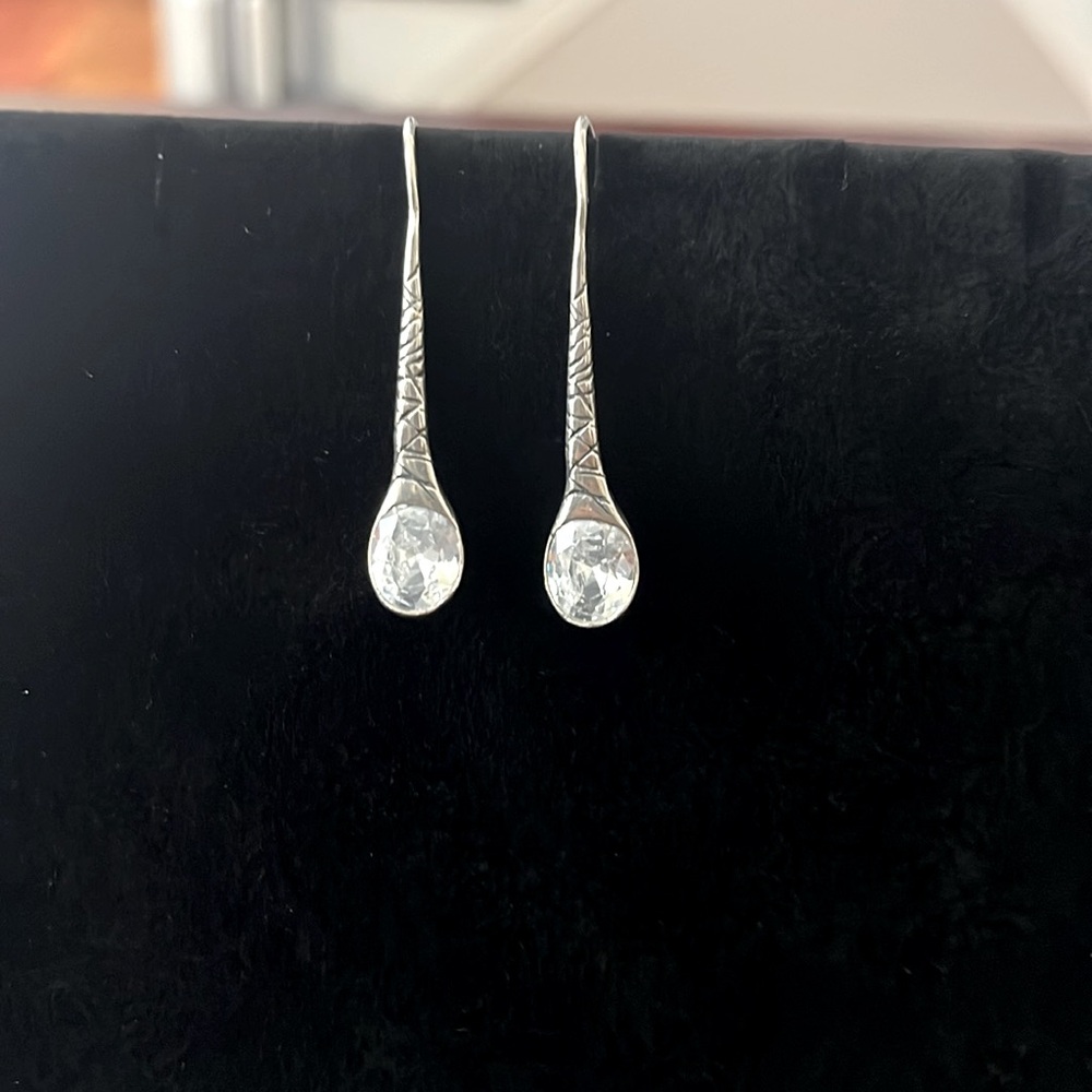 Silpada sterling silver etched drop earrings - Falling Star W2382